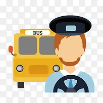 彩色扁平化校车司机-空若网 彩色扁平化校车司机-空若网