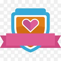 粉色爱心和平徽章-空若网 粉色爱心和平徽章-空若网