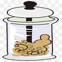 卡通手绘装着食物的锅-空若网 卡通手绘装着食物的锅-空若网