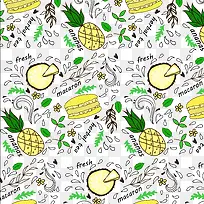 淡雅水果食物无缝拼接图案-空若网 淡雅水果食物无缝拼接图案-空若网