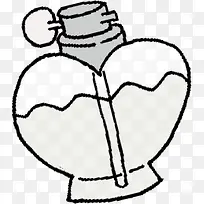 手绘蓝色爱心香水装饰-空若网 手绘蓝色爱心香水装饰-空若网