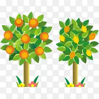 卡通绿色树结果实矢量-空若网 卡通绿色树结果实矢量-空若网