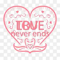 粉色天鹅与爱心贺卡-空若网 粉色天鹅与爱心贺卡-空若网