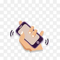 卡通手拿手机晃动素材-空若网 卡通手拿手机晃动素材-空若网