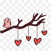 卡通树枝上的小鸟-空若网 卡通树枝上的小鸟-空若网