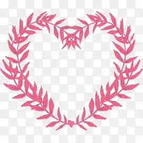 红色树枝爱心花环-空若网 红色树枝爱心花环-空若网