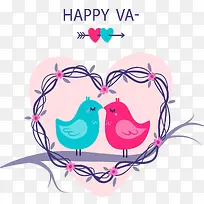 树枝上接吻爱情鸟-空若网 树枝上接吻爱情鸟-空若网