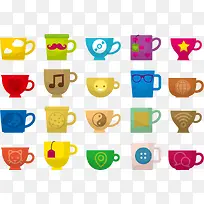 卡通杯子矢量图-空若网 卡通杯子矢量图-空若网