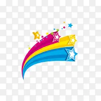 彩色飘带星星素材-空若网 彩色飘带星星素材-空若网