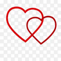 红色双环爱心-空若网 红色双环爱心-空若网