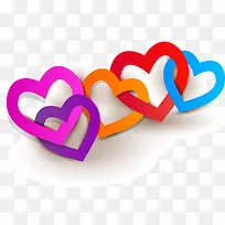彩色爱心环矢量素材-空若网 彩色爱心环矢量素材-空若网