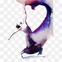 水彩抽象艺术舞蹈人形图案-空若网 水彩抽象艺术舞蹈人形图案-空若网