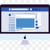 蓝色台式电脑原型-空若网 蓝色台式电脑原型-空若网