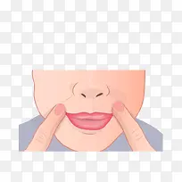 卡通手指触碰脸部穴位素材-空若网 卡通手指触碰脸部穴位素材-空若网