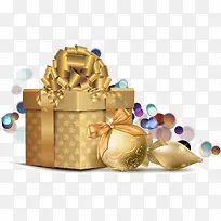 矢量金色圣诞节礼盒-空若网 矢量金色圣诞节礼盒-空若网