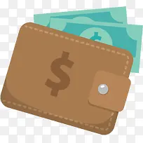 扁平化钱包钞票免抠素材-空若网 扁平化钱包钞票免抠素材-空若网