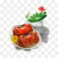 产品实物大闸蟹荷花荷叶芹菜菊花-空若网 产品实物大闸蟹荷花荷叶芹菜菊花-空若网