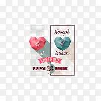 复古爱心婚礼邀请函矢量素-空若网 复古爱心婚礼邀请函矢量素-空若网