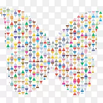 蝴蝶网昆虫剪贴画.彩色三角形-空若网 蝴蝶网昆虫剪贴画.彩色三角形-空若网