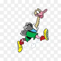 卡通手绘跑步的卡通鸵鸟-空若网 卡通手绘跑步的卡通鸵鸟-空若网
