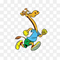 卡通手绘跑步的长颈鹿-空若网 卡通手绘跑步的长颈鹿-空若网