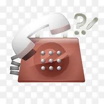 红色质感卡通电话-空若网 红色质感卡通电话-空若网