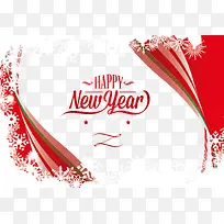 矢量雪花花边新年快乐-空若网 矢量雪花花边新年快乐-空若网