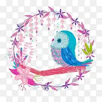 花环小鸟素材-空若网 花环小鸟素材-空若网