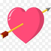 情人节中箭的爱心-空若网 情人节中箭的爱心-空若网