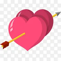 情人节中箭的爱心-空若网 情人节中箭的爱心-空若网