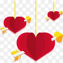 情人节中箭的爱心挂饰-空若网 情人节中箭的爱心挂饰-空若网