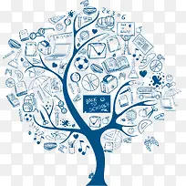 卡通手绘文具笔树-空若网 卡通手绘文具笔树-空若网