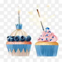 立体可爱蓝莓蛋糕食物矢量素材-空若网 立体可爱蓝莓蛋糕食物矢量素材-空若网