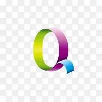可爱渐变色字母Q免抠素材-空若网 可爱渐变色字母Q免抠素材-空若网