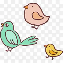 多彩卡通小鸟装饰图案-空若网 多彩卡通小鸟装饰图案-空若网