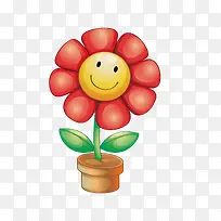 手绘卡通盆栽向日葵-空若网 手绘卡通盆栽向日葵-空若网