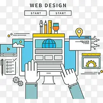 矢量电脑上的工作-空若网 矢量电脑上的工作-空若网