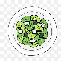 矢量手绘水彩逼真蔬菜沙拉-空若网 矢量手绘水彩逼真蔬菜沙拉-空若网