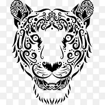 豹子头像创意图案矢量图-空若网 豹子头像创意图案矢量图-空若网