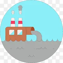 卡通手绘工厂排污装饰图标-空若网 卡通手绘工厂排污装饰图标-空若网