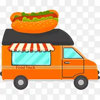 卡通热狗食物车子图-空若网 卡通热狗食物车子图-空若网