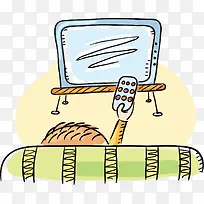 矢量图看电视的孩子-空若网 矢量图看电视的孩子-空若网