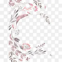 滕曼水彩花纹叶子组合-空若网 滕曼水彩花纹叶子组合-空若网