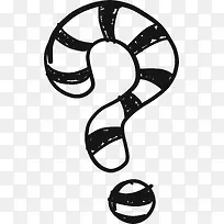 手绘条纹问号-空若网 手绘条纹问号-空若网