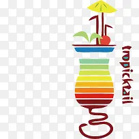 彩虹杯子饮品厨房logo-空若网 彩虹杯子饮品厨房logo-空若网