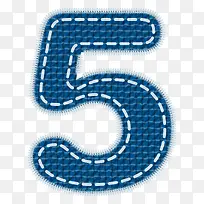 蓝色布纹数字5-空若网 蓝色布纹数字5-空若网
