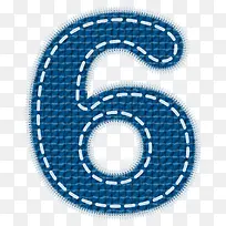 蓝色布纹数字6-空若网 蓝色布纹数字6-空若网