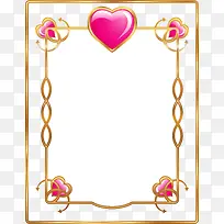 卡通手绘爱心金色边框-空若网 卡通手绘爱心金色边框-空若网