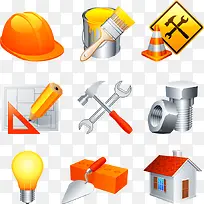 矢量房屋施工工具-空若网 矢量房屋施工工具-空若网