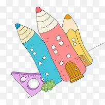 卡通铅笔房子-空若网 卡通铅笔房子-空若网